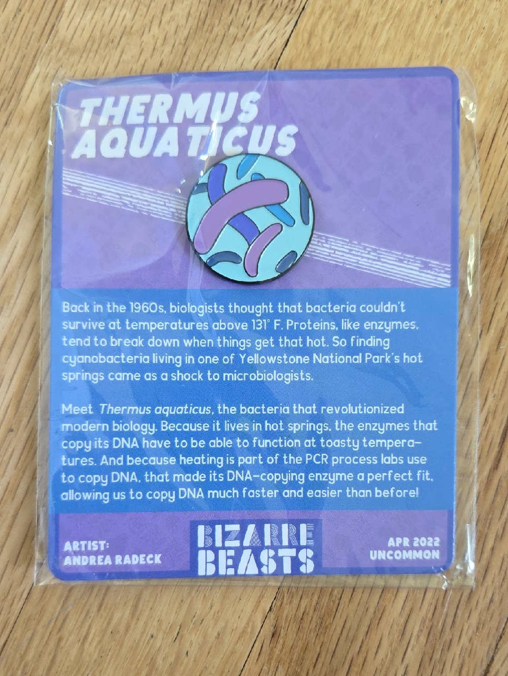 Bizarre Beasts April 2022 Enamel Pin Thermus Aquaticus Uncommon